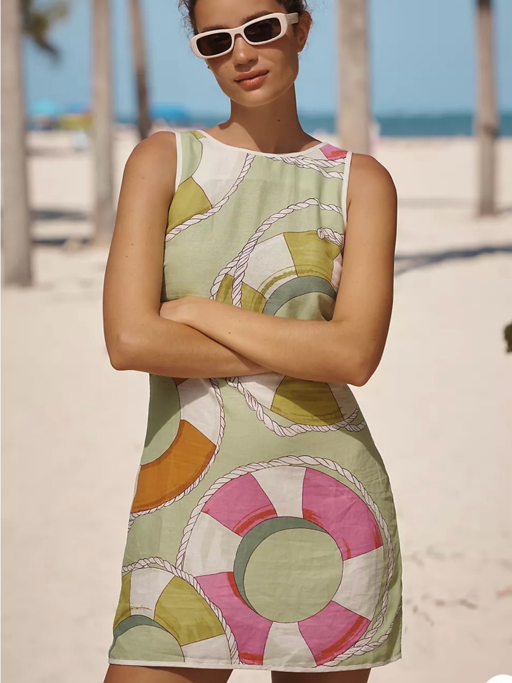 Celandine Linen Lifesaver Pool Float Beach Dress